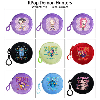 Plush K-pop Demon Hunters Mini Coin Purse & Earphone Case Bag Charm Keychain