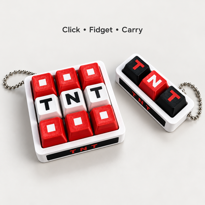 TNT Clicker Fidget Keychain – 3-Key & 9-Key Bag Charm