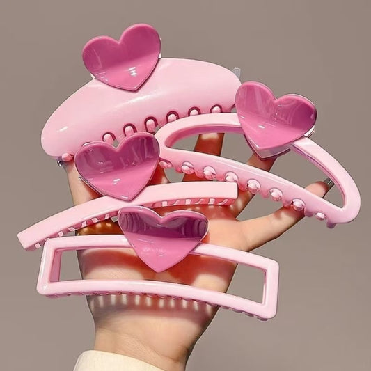 Valentine’s Day Candy Color Heart Hair Claw – Cute Acrylic Hair Clip for Women & Girls