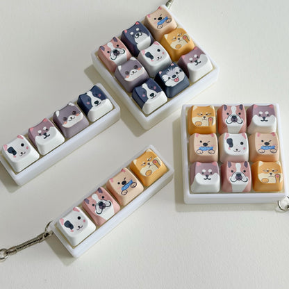 Dog-Themed Mechanical Keyboard Keycap Fidget Keychain Stress Relief Toy