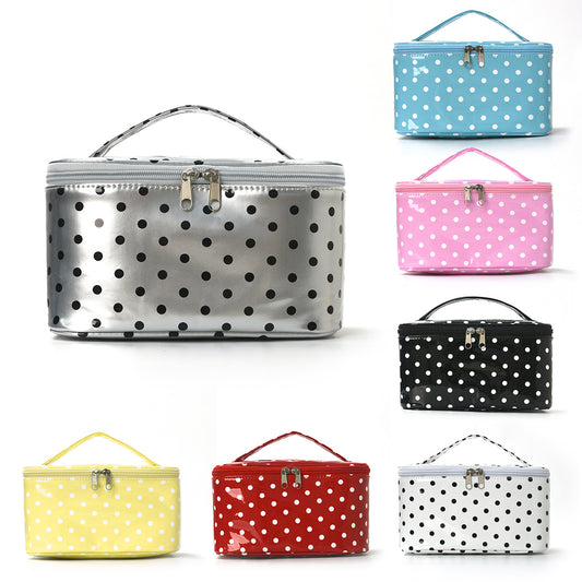 PVC Polka Dot Waterproof Clear Cosmetic Bag Makeup Travel Toiletry Organizer Carry Pouch