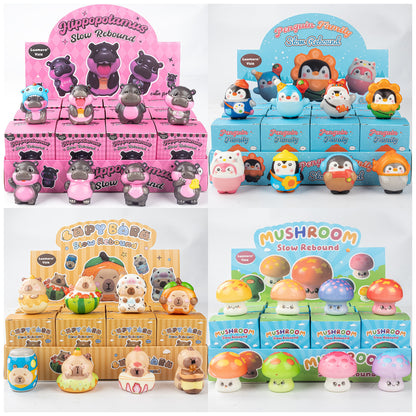 Funny Squishy Toy Blind Box Display 12-Piece Set Fidget Toys & Collectible Figures
