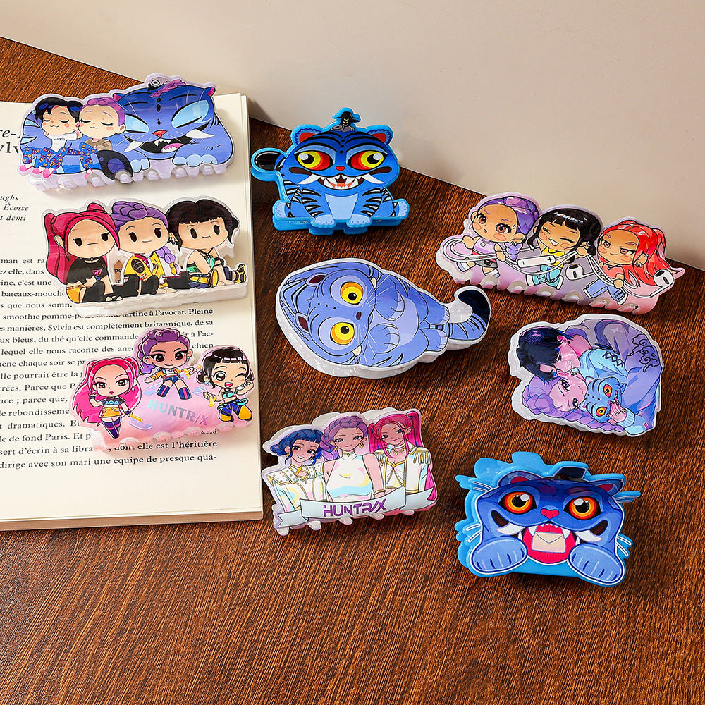 K-Pop Demon Hunters Acrylic Hair Claw Clip for Girls – Trendy Fan Merch Accessory
