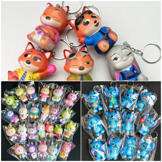 Cartoon Character Squishy Slow Rising Stress Relief Toy Keychain Pendant