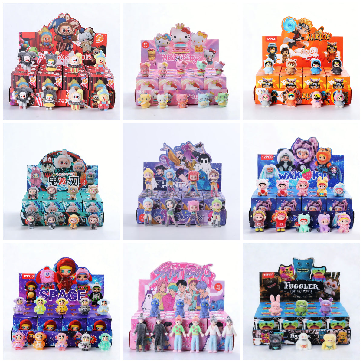 Demon Hunter Cartoon Character Flocked Vinyl Figure Collectible Toy Blind Box Surprise Trendy Desk Decor