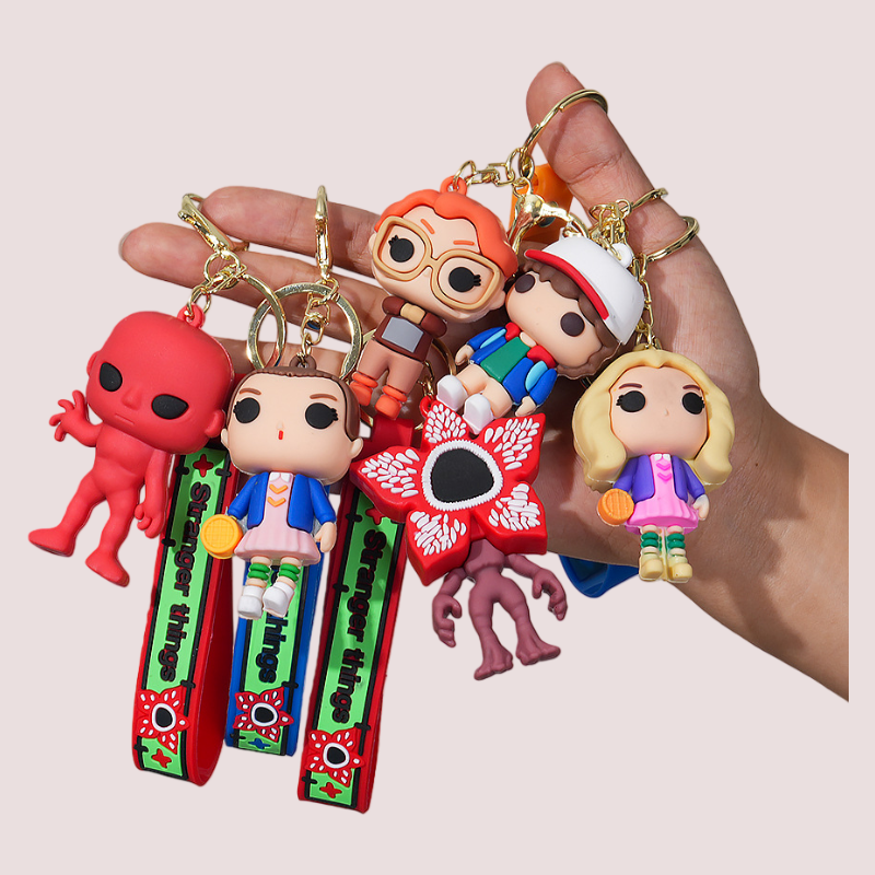 Stranger 80s Supernatural TV-Inspired Retro Sci-Fi Character Silicone Keychain