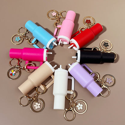Mini Tumbler Bag Charm Keychain – Colorful Plastic Cup Charm Accessory