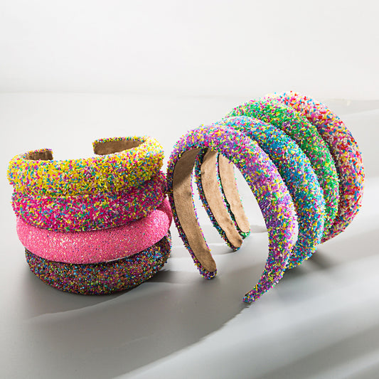 Colorful Sprinkled Padded Headband, Candy-Style Hair Accessory for Kids & Adults