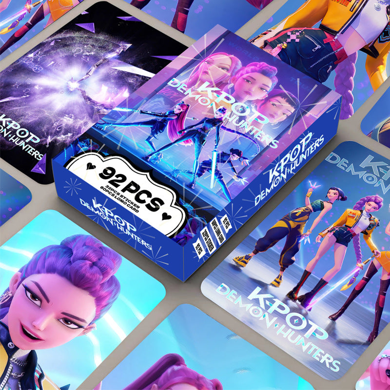 Kpop Demon Hunters Holographic Photocard Set Double-Sided LOMO Cards Mini Stickers & Collectible Flash Cards