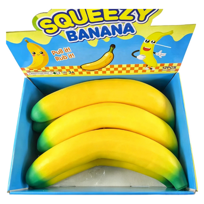 Jumbo Banana Squishy Stress Relief Toy – Super Soft Squeezable Flour-Filled Fidget Toy