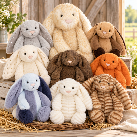 Plush Bunny Rabbit Toy Classic Floppy Ears Soft Stuffed Animal, Cuddly Gift for All Ages