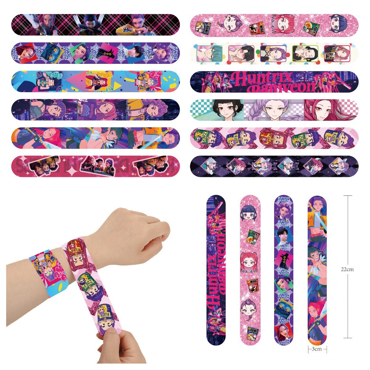 K-Pop Demon Hunter Party Slap Bracelets for Kids – Birthday Party Favors & Toys