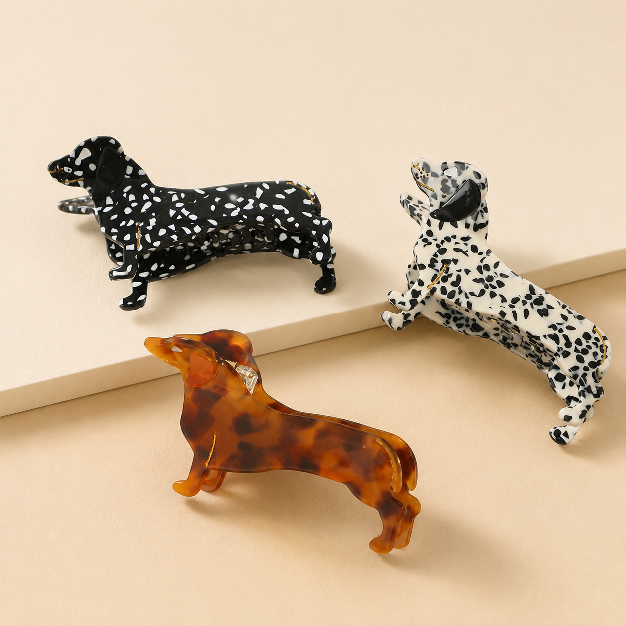 Dachshund Hair Clip - Dog Breed Hair Clip, Funny Hair Accessory - Gift Clip, Dachshund, Cellulose Acetate