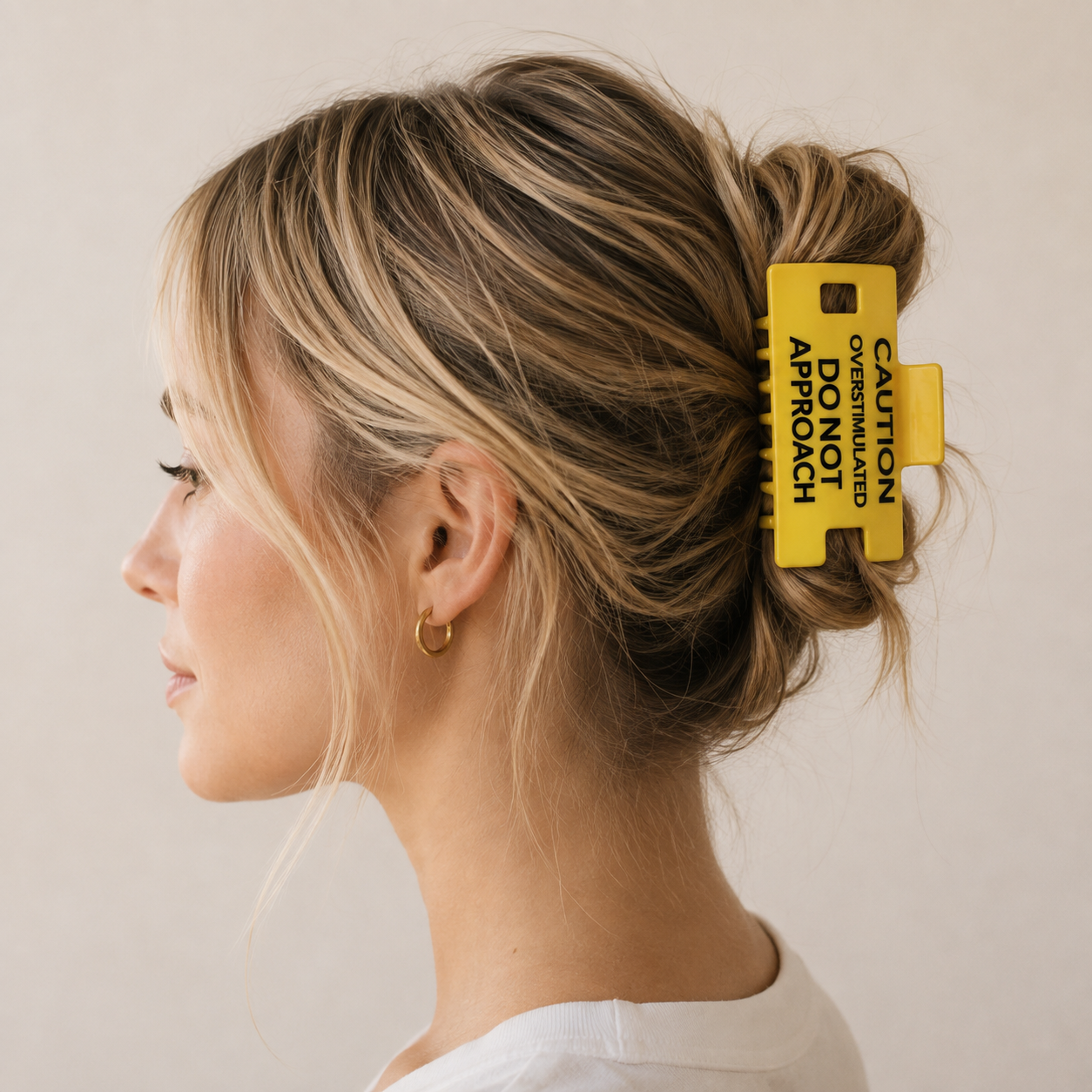 Caution Statement Claw Hair Clip – Oversized Yellow Hair Claw