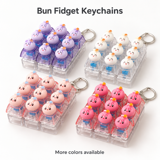 Mini Dumpling Fidget Charm Keychain Cute 3x3 Pop Fun Stress Relief Accessory