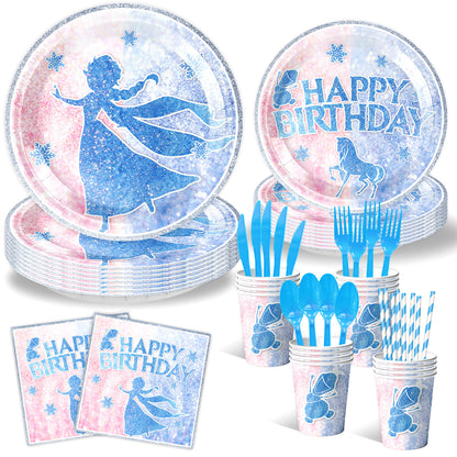 Frozen Winter Wonderland Kids Birthday Party Decorations Snowflake Balloon Garland, Banner & Party Supplies