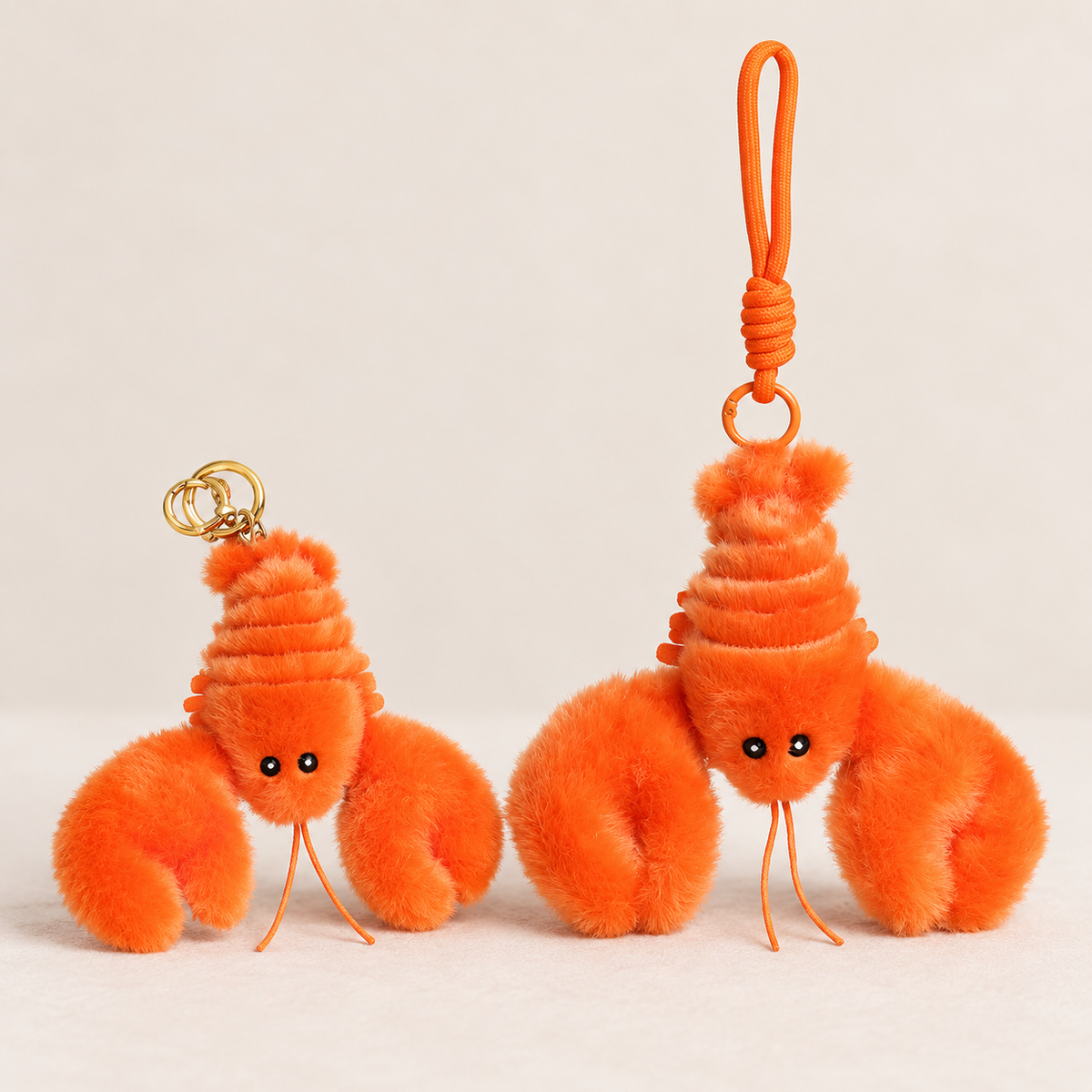 Cute Plush Lobster Keychain – Soft Fuzzy Bag Charm & Gift