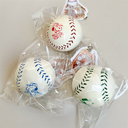 Cartoon Puppy Baseball Squishy Slow Rising PU Keychain Toy