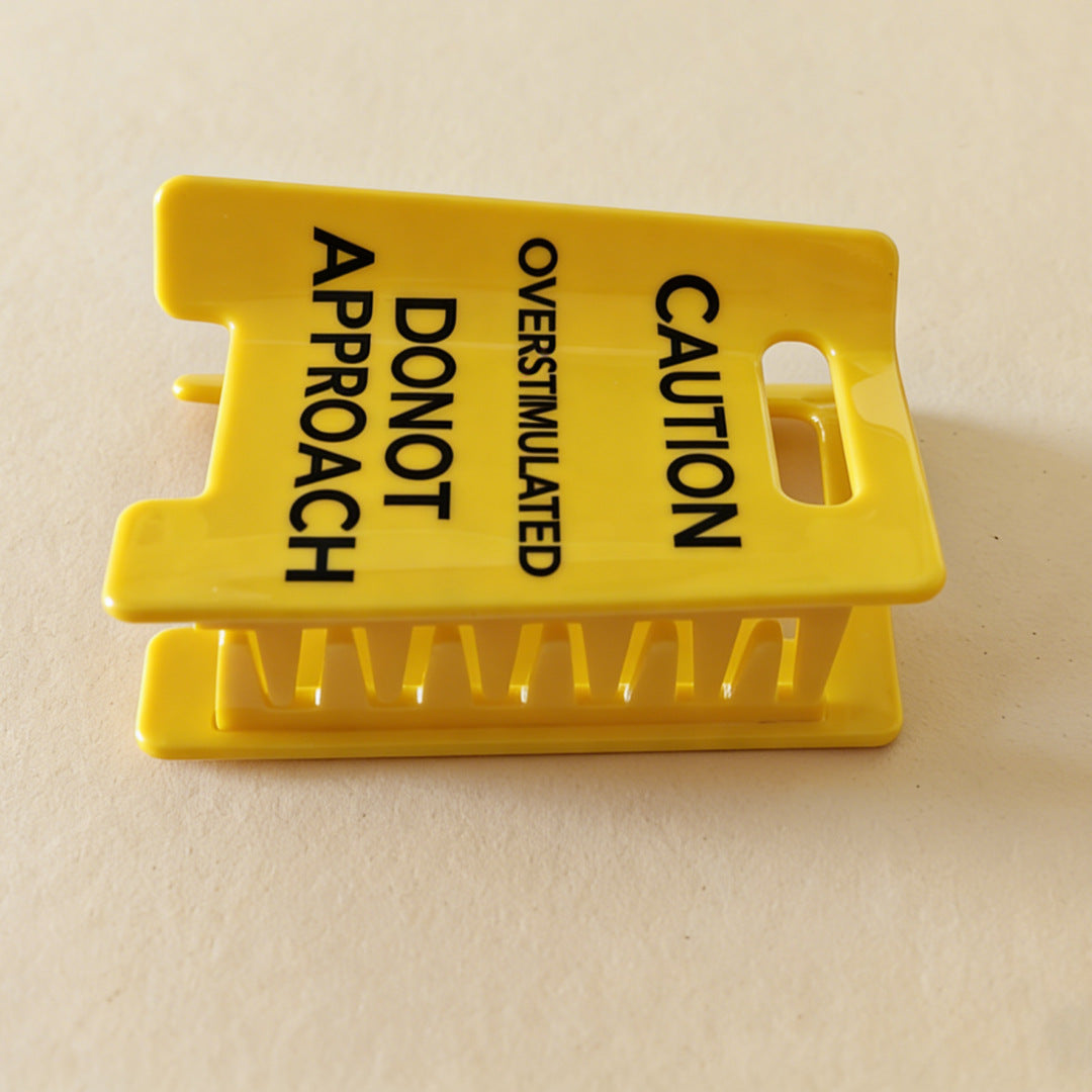 Caution Statement Claw Hair Clip – Oversized Yellow Hair Claw