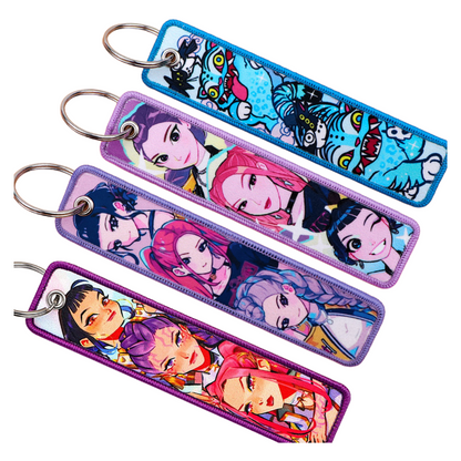 Kpop Demon Hunters Woven Keychain Anime Fabric Bag Charm Accessory