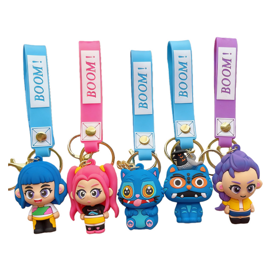 K-Pop Demon Hunters Boom Silicone Keychain Backpack Charm Trendy Merchandise