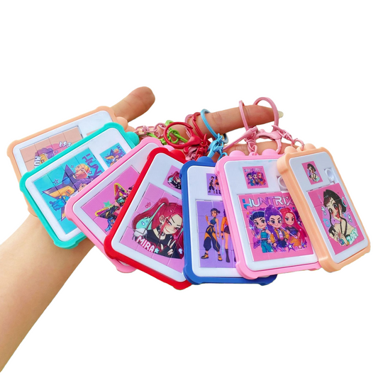 K-POP Demon Hunters Sliding Puzzle Keychain Mini Handheld Brain Teaser Toy Accessory