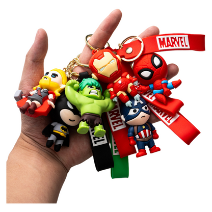 Hero-Themed Silicone Keychain for Kids – Cute Cartoon Key Ring Accessory