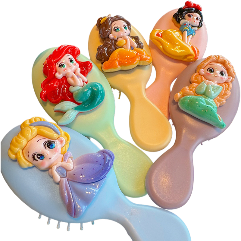 Children’s Princess-Themed Cushion Hair Brush – Cute 3D Princess Decor