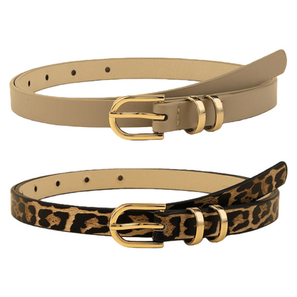 Leopard Print PU Leather Women’s Belt Casual Versatile Waist Belt for Jeans & Dresses