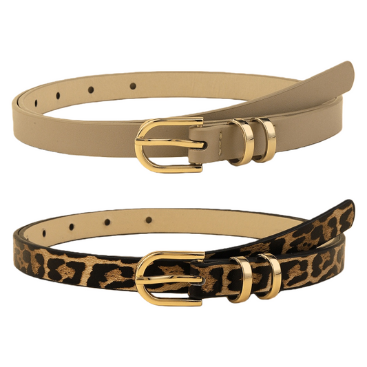 Leopard Print PU Leather Women’s Belt Casual Versatile Waist Belt for Jeans & Dresses