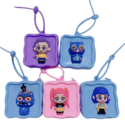 K-pop Demon Hunters Coin Purse Keychain Silicone Wallet Charm Zipper 5 Styles