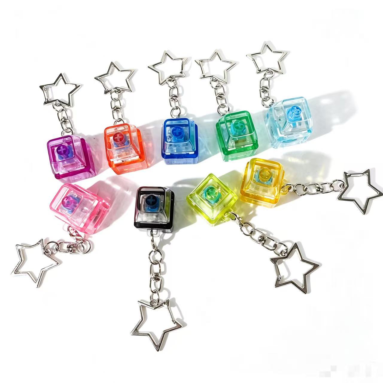 Star Keycap Keychain Charm Colorful Pop Key Charm Accessory Giftable Bag & Keychain