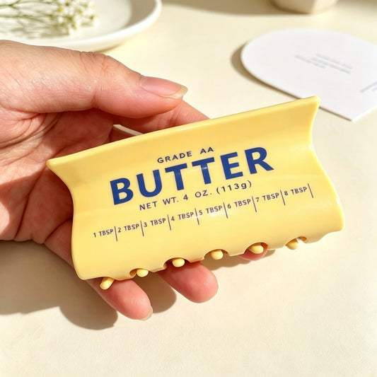 Butter Hair Claw Clip Fun Food Inspired Acrylic Hair Clip Novelty Hair Accessory for Women & Girls