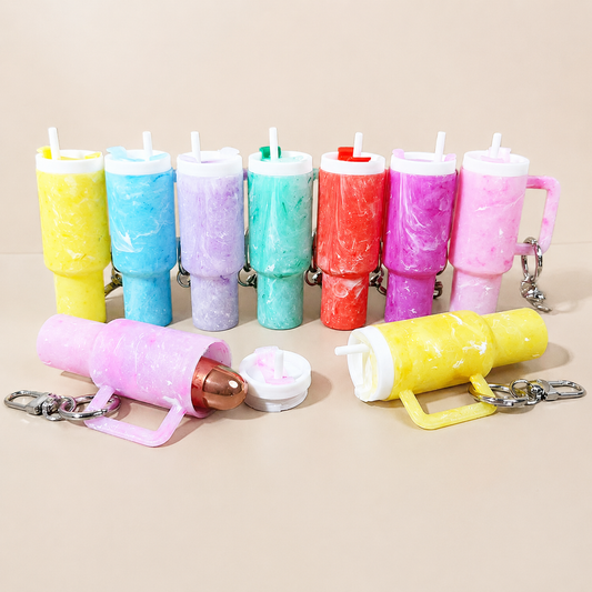Mini Tumbler Lipstick Holder Keychain – Twist-Open Bag Charm