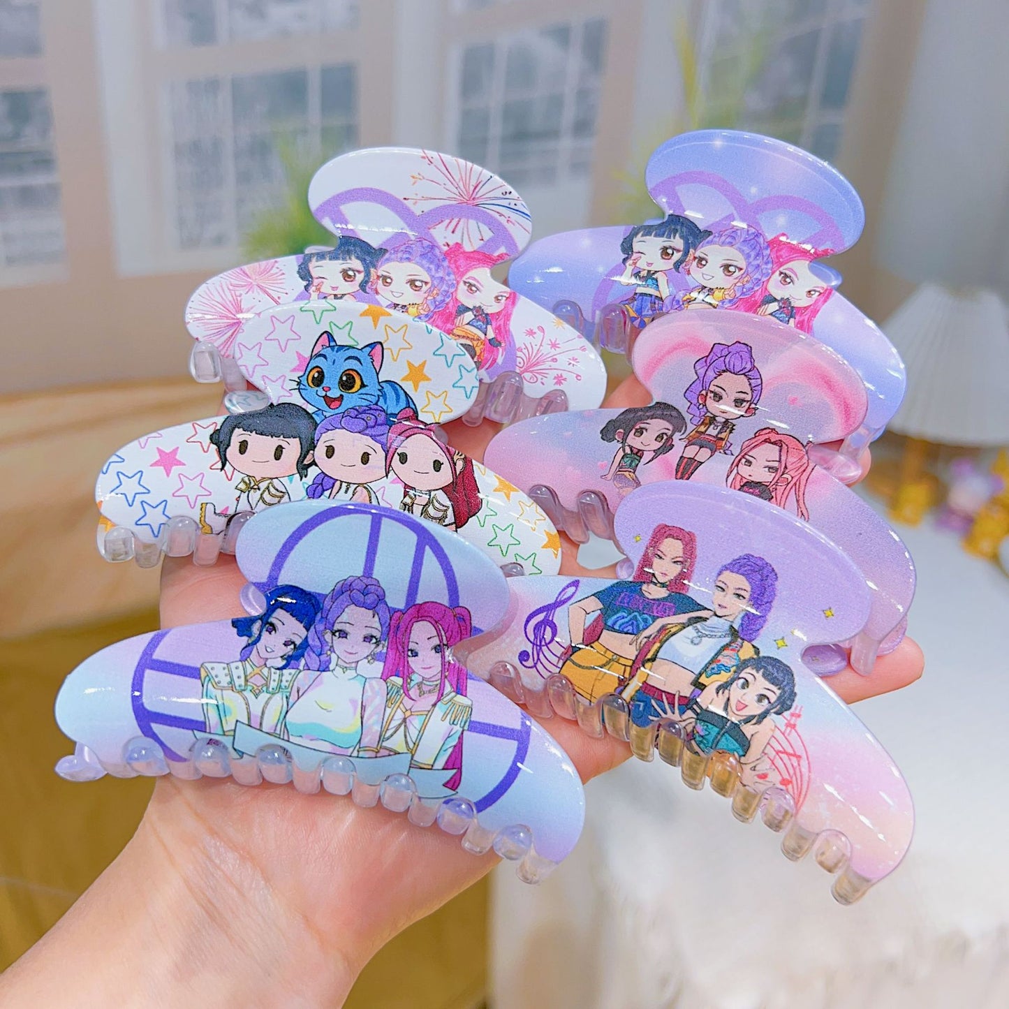 New K-Pop Demon Hunters Plastic Barrettes Hair Claw Clip Trendy Fan Merch Accessory