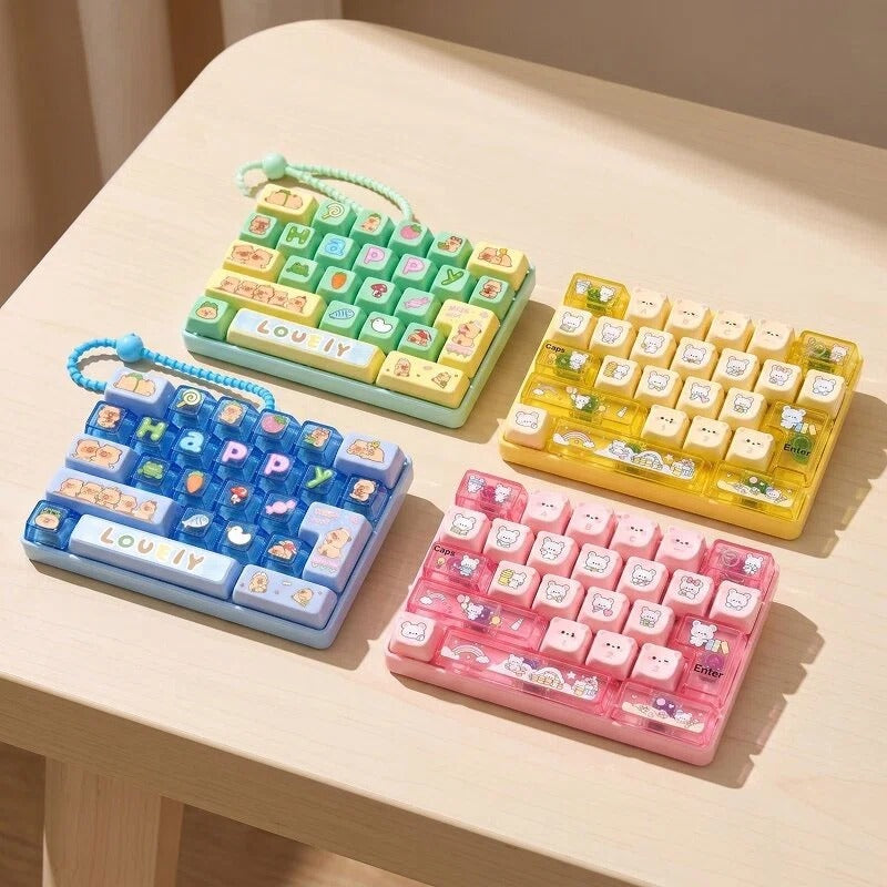Back to School Keyboard Fidget Toy – Mini Mechanical Keyboard Stress Relief Toy, Colorful Keycap Sensory Toy (Multiple Styles)
