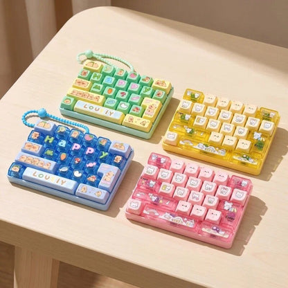 Back to School Keyboard Fidget Toy – Mini Mechanical Keyboard Stress Relief Toy, Colorful Keycap Sensory Toy (Multiple Styles)