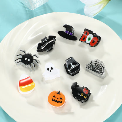 10-Piece Halloween Mini Hair Claw Clip Set – Assorted Spooky Designs