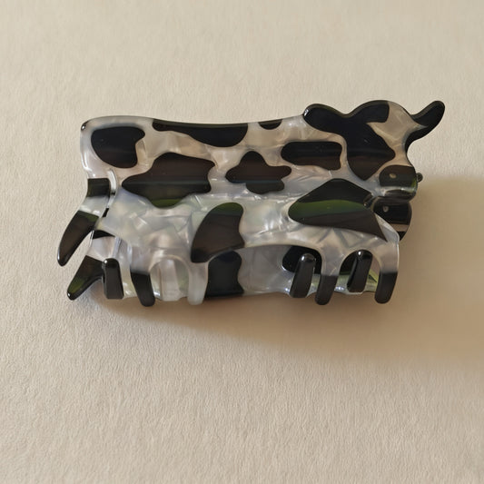 Cow Print Hair Clip Acrylic Claw Clip, Fun Animal Hair Accessory for Women & Girls