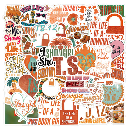 Taylor Swift Sticker Pack The Life of a Showgirl Album Graffiti Stickers Concert & Album Collection Laptop/Luggage Decals