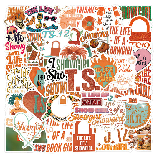 Taylor Swift Sticker Pack The Life of a Showgirl Album Graffiti Stickers Concert & Album Collection Laptop/Luggage Decals