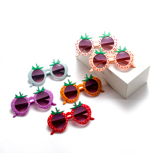 2026 Spring & Summer New Strawberry Kids Sunglasses UV Protection Cartoon Sweet Party Shades