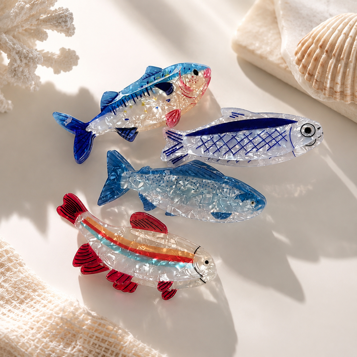 Fish Hair Clip Claw Ocean-Inspired Hair Barrette Statement Hair Accessory for Women & Girls