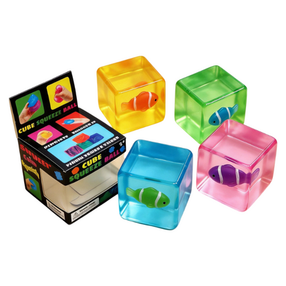 Glow-in-the-Dark Clownfish Ice Cube Squishy Slow Rising Stress Toy