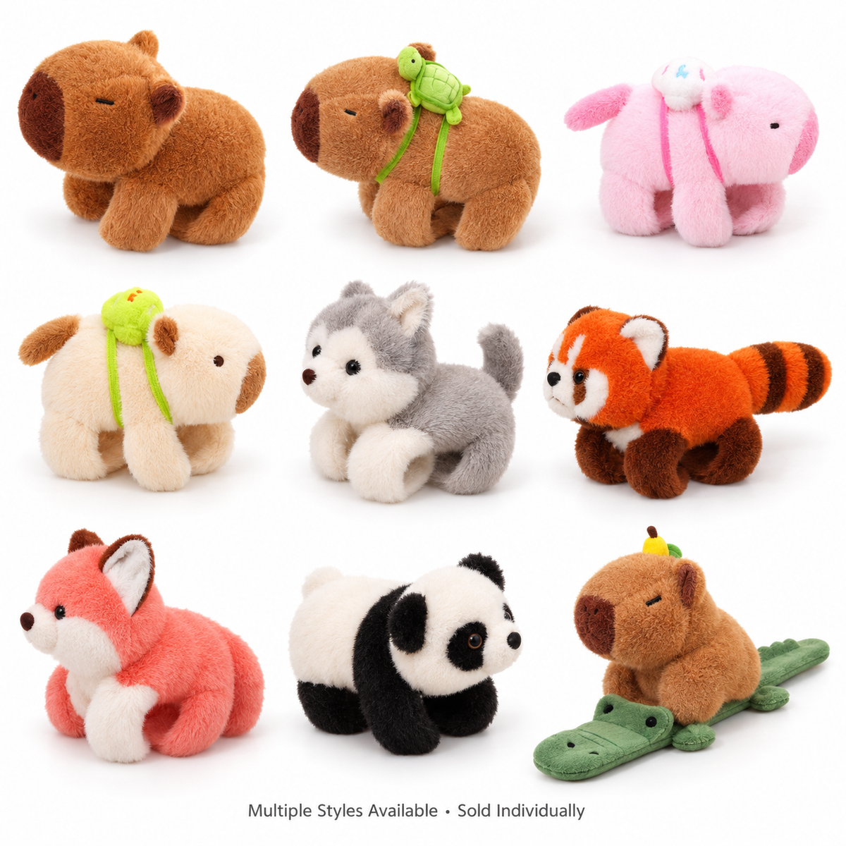 Plush Animal Slap Bracelets – Capybara, Panda & More
