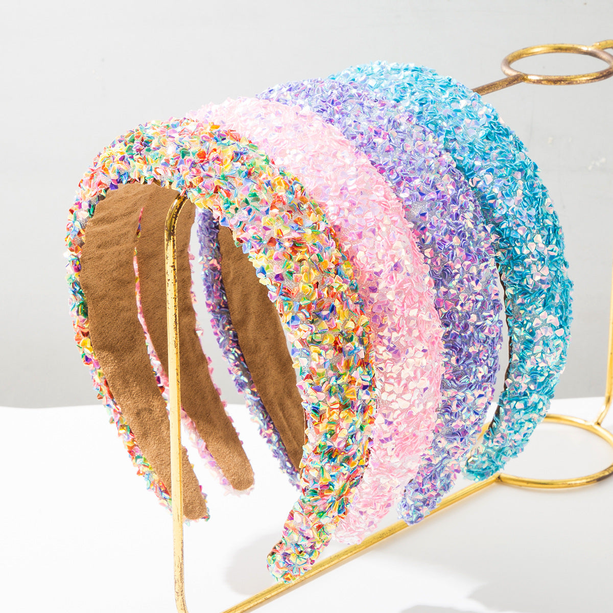 Sparkly Crystal Rhinestone Headband for Women & Girls – Glitter Embellished Wide Hair Band