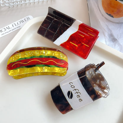 Butter Hair Claw Clip Fun Food Inspired Acrylic Hair Clip Novelty Hair Accessory for Women & Girls