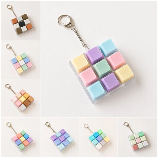 9-Key Mechanical Keyboard Fidget Keychain Clicky Sensory Stress Relief Keychain