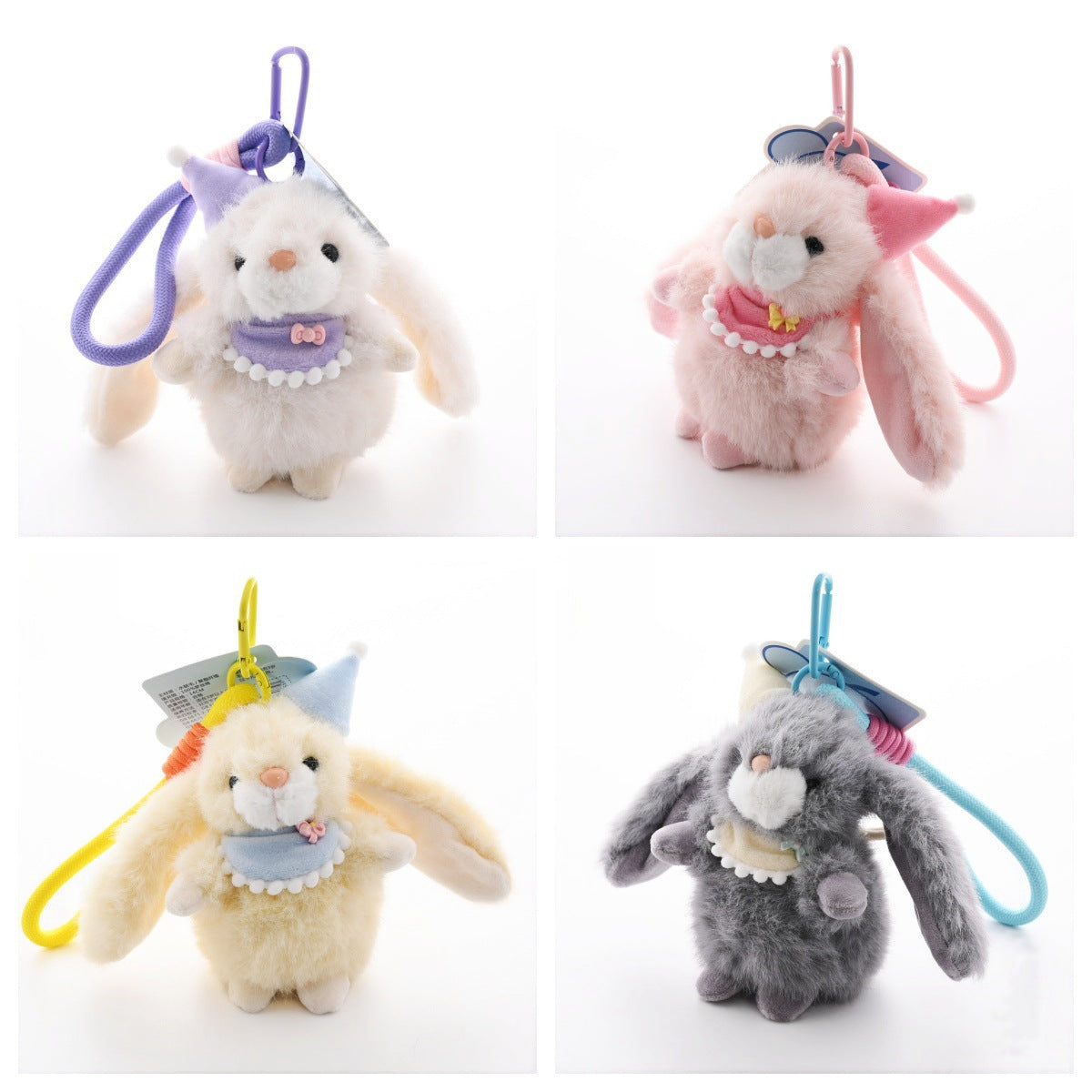 Spring Easter Fluffy Long-Eared Bunny Plush Charm