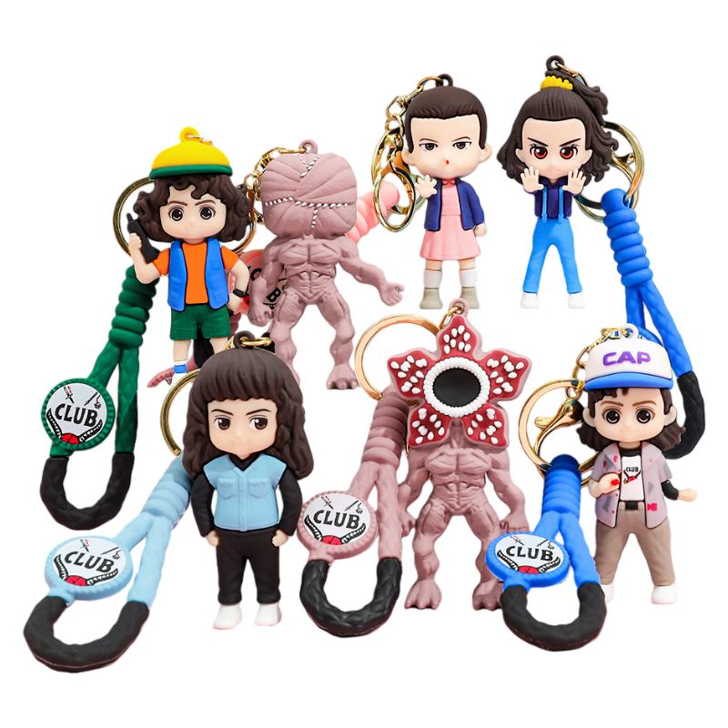 Stranger Things Supernatural TV-Inspired Retro Sci-Fi Character Silicone Keychain